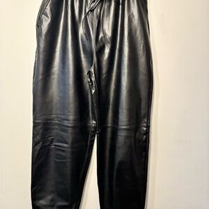 Abercrombie & Fitch Black Leather Joggers